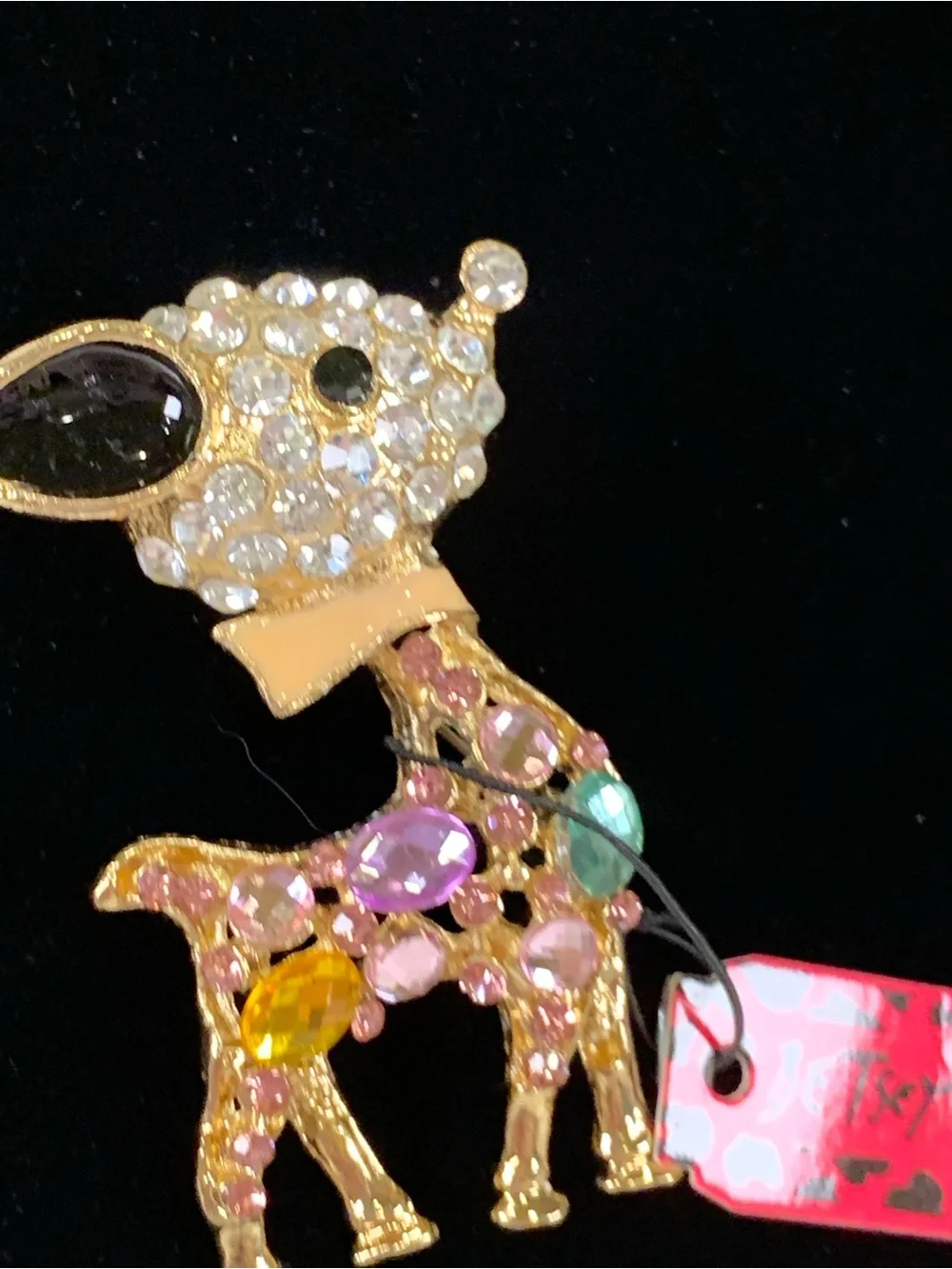Betsey Johnson New with Tags Rhinestone Fawn Brooch